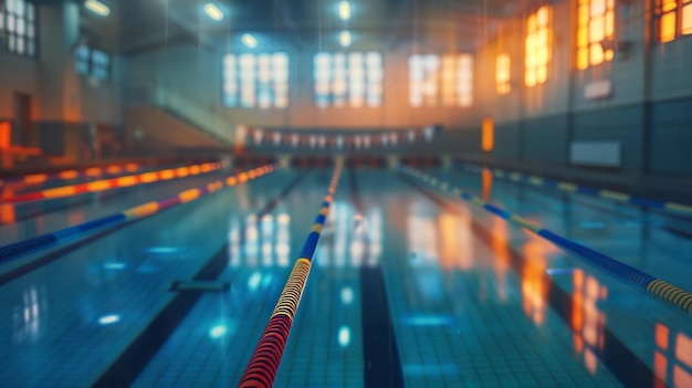 Una piscina coperta senza persone