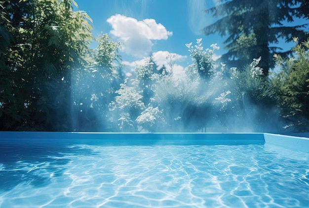 una piscina in un cortile