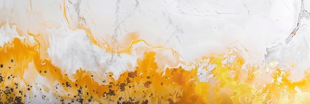 una pittura di inchiostro arancione e giallo su sfondo bianco
