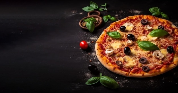 Una pizza con sopra la parola pizza