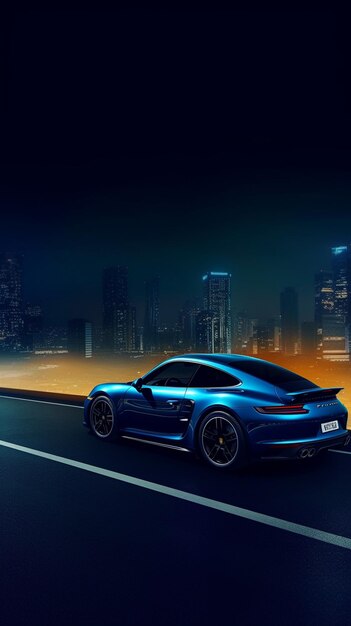 Una porsche blu targata 991.