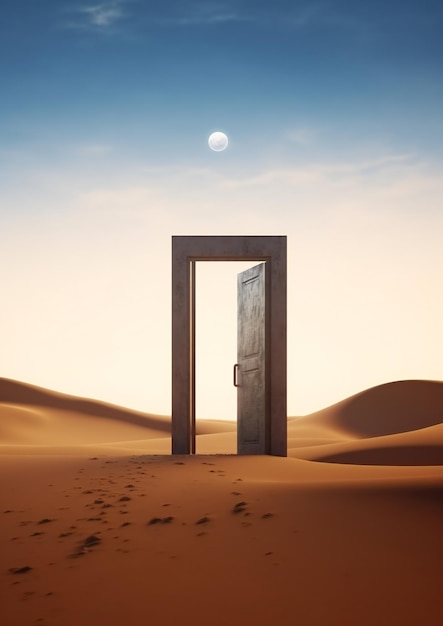 Una porta aperta in mezzo al deserto