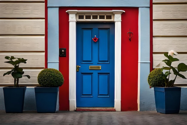 una porta blu con un cartello rosso che dice "ti amo"