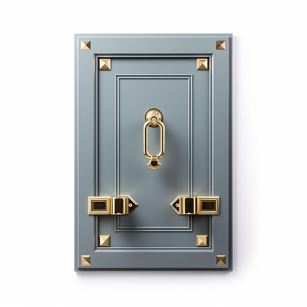 una porta d'argento con una serratura che dice "quot lock quot"