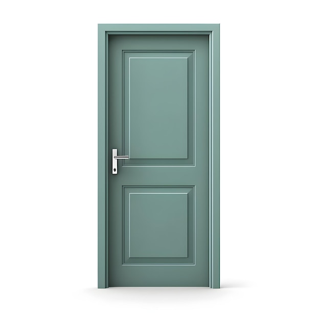 Una porta verde con uno sfondo bianco e la parola porta sopra