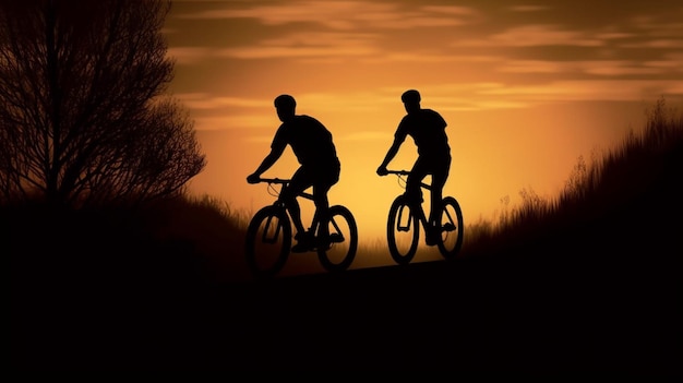 Una potente arte vettoriale di un ciclista su una bicicletta in silhouette durante la Giornata mondiale della bicicletta