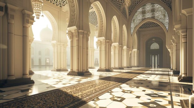 Una prospettiva 3D della moschea islamica