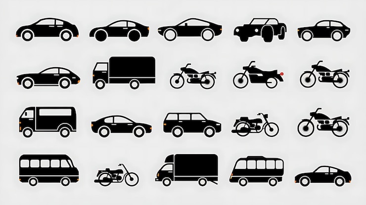 Foto una raccolta di diverse auto, tra cui una che ha la parola auto su di essa