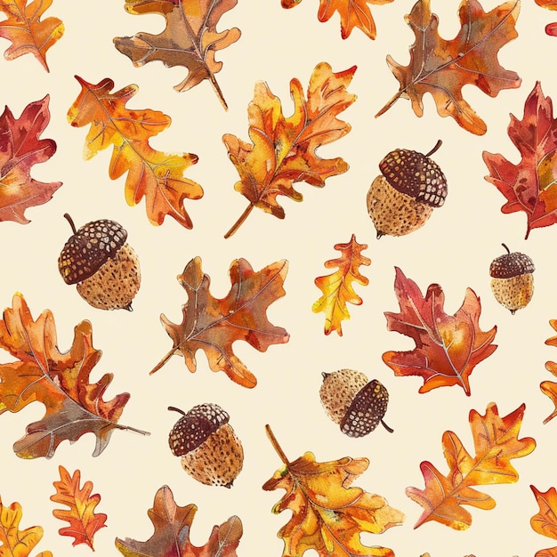 una raccolta di foglie d'autunno e ghiande con la parola pino su di loro