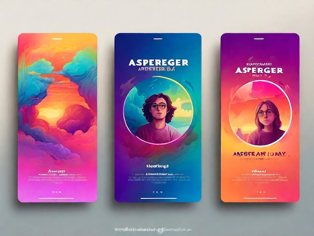 Una raccolta di illustrazioni piatte della Giornata Internazionale dell'Asperger