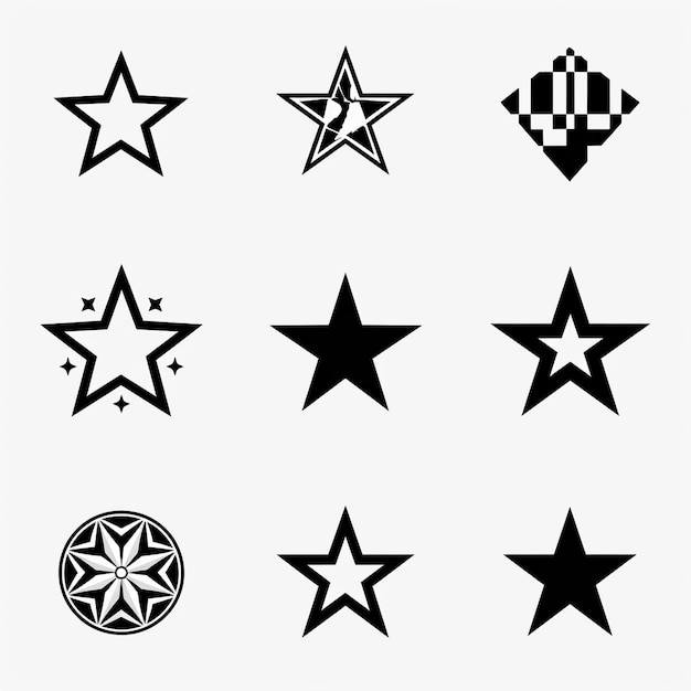 una raccolta di stelle e una stella con una stella su di essa