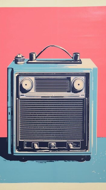 Una radio d'epoca AI ha generato l'arte del risografo