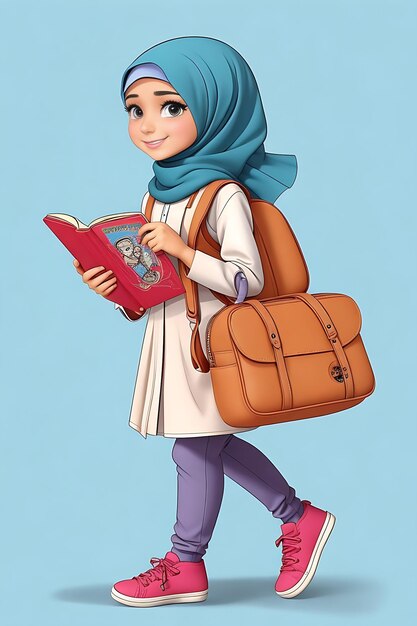 Una ragazza araba che indossa un hijab