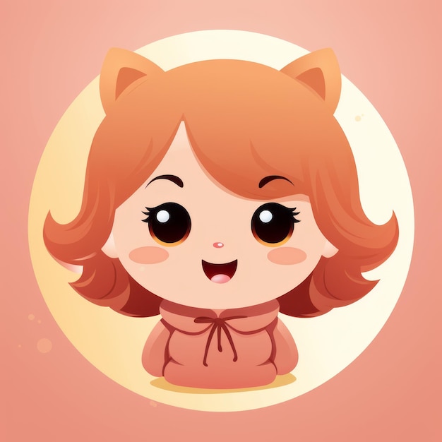 una ragazza cartone animato con i capelli rossi e la faccia da gatto