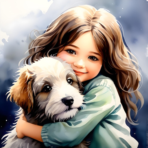 Una ragazza che abbraccia un leale cane che mostra il legame tra esseri umani e animali