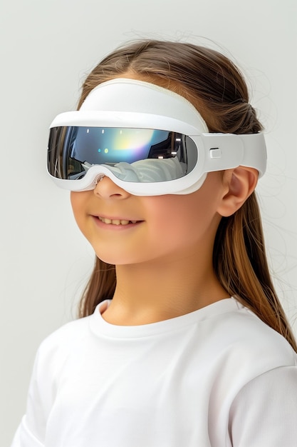 Una ragazza che indossa un paio di occhiali di realtà virtuale