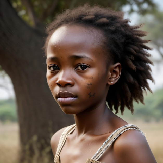 Una ragazza con i dreadlocks e una maglietta con scritto "sono una ragazza".