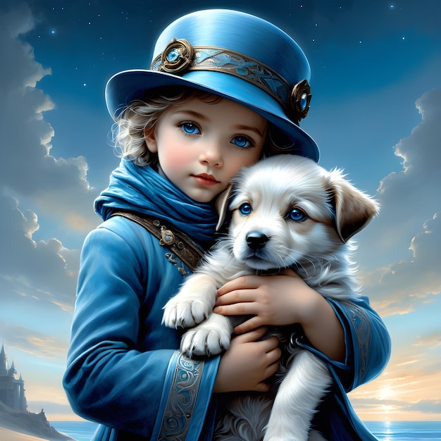 una ragazza con un cane tra le braccia sta tenendo un cucciolo
