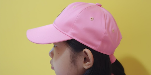 Una ragazza con un cappello rosa