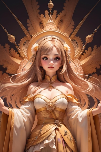 Una ragazza con una corona d'oro