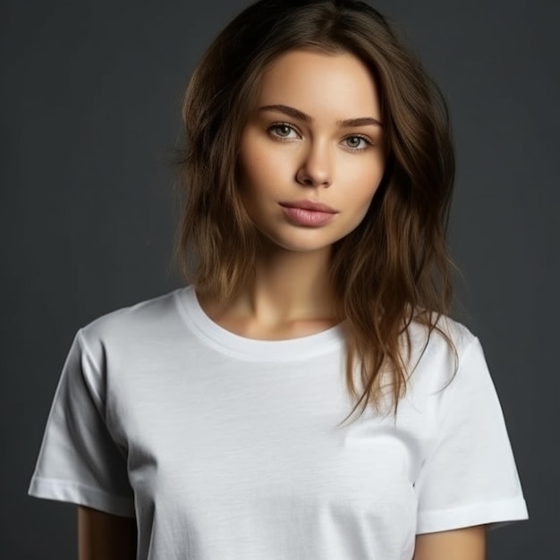 Una ragazza con una maglietta bianca con sopra la parola amore