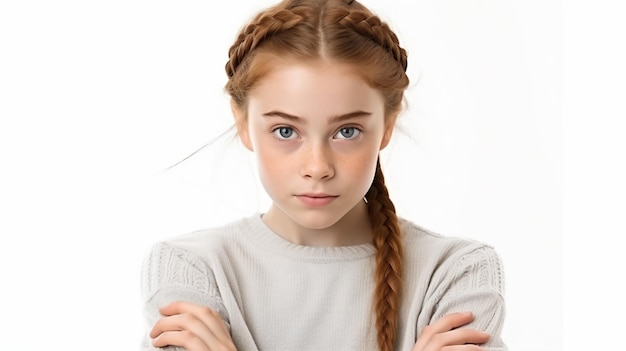 Una ragazza con una treccia tra i capelli