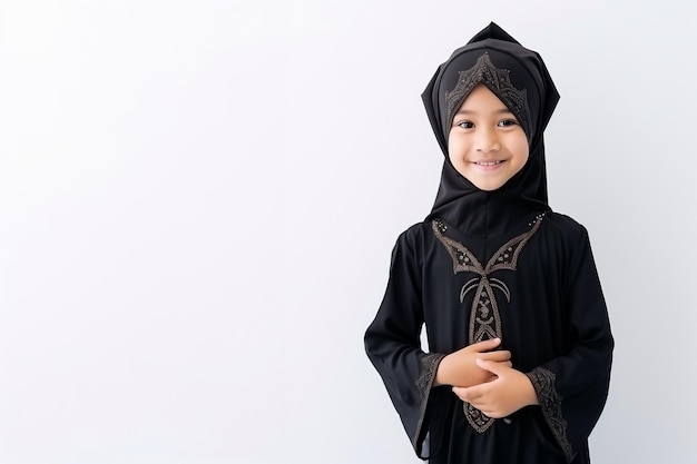 Una ragazza in costume musulmano nero