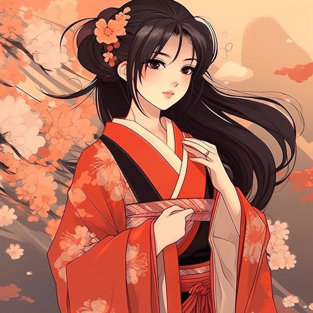 Una ragazza in kimono