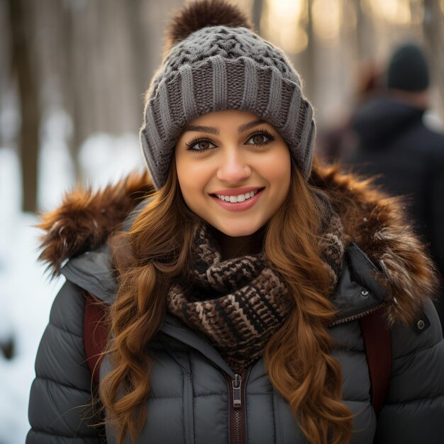 una ragazza indiana con un sorriso