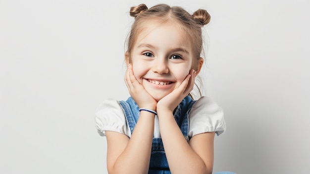 Una ragazza sorridente sta guardando la telecamera.