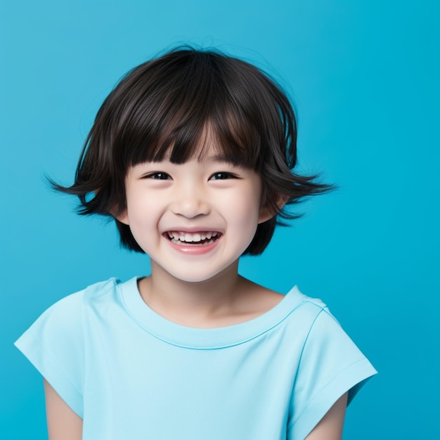 Una ragazzina asiatica con un'espressione ridente