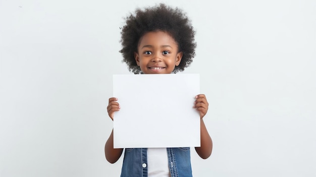 una ragazzina tiene in mano un foglio di carta bianco con un foglio bianco di carta che dice im non sono sicuro di cosa si tratti