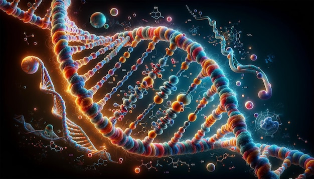 Una rappresentazione grafica della catena di DNA dettagliata e accurata