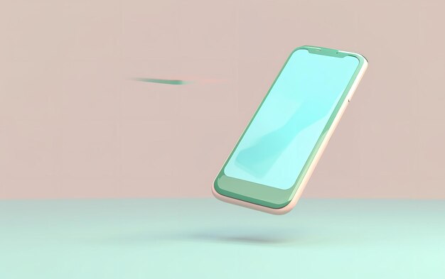 Una rappresentazione realistica di uno smartphone contemporaneo con un display minimamente disordinato contro uno sfondo rosa chiaro e un grande spazio per testo o prodotto