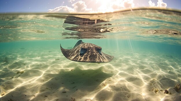 una razza che nuota nell'oceano Ai generativa