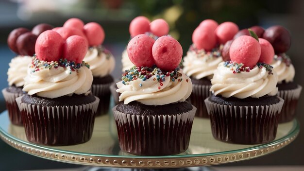 Una ripresa ravvicinata di cupcake gourmet in un country club nel New Jersey