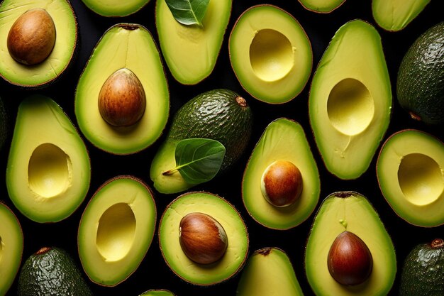 Una ripresa ravvicinata di fette di avocado disposte accuratamente sopra il guacamole