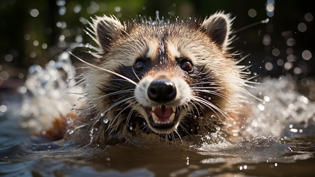 una ripresa ravvicinata di un cucciolo carino nell'acqua