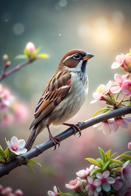 Una ripresa ravvicinata di un uccello seduto su un ramo di un albero