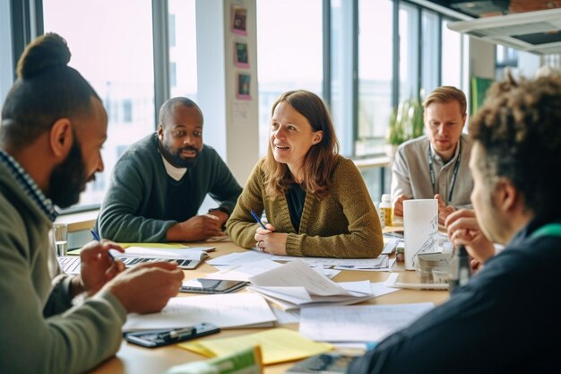 una riunione di gruppo al lavoro