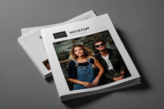 una rivista con una foto di un uomo e una donna sulla copertina