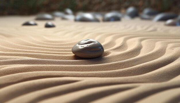 Una roccia su una spiaggia di sabbia