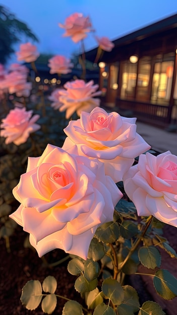 una rosa rosa con un centro giallo.