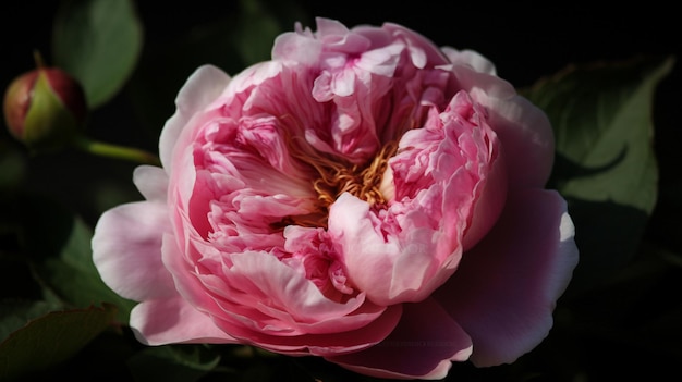 Una rosa rosa nel giardino