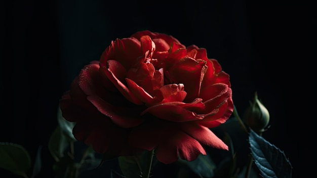 Una rosa rossa nel buio