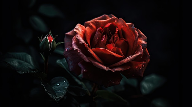 Una rosa rossa nel buio