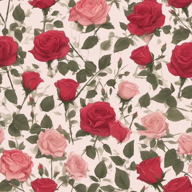 Una rosa senza soluzione di continuità arte digitale patten