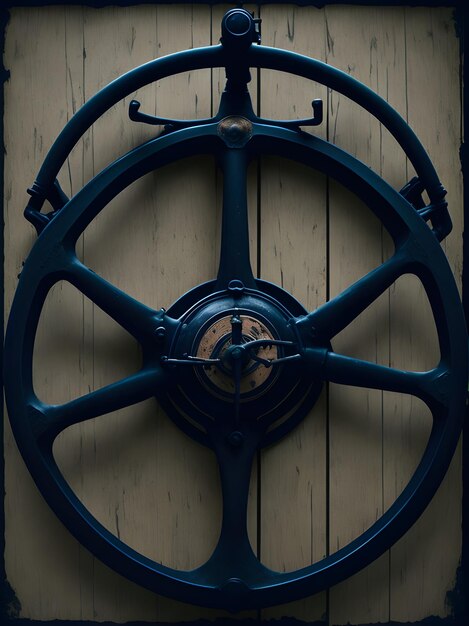 Una ruota di legno su una porta nel vecchio porto di San Paolo.