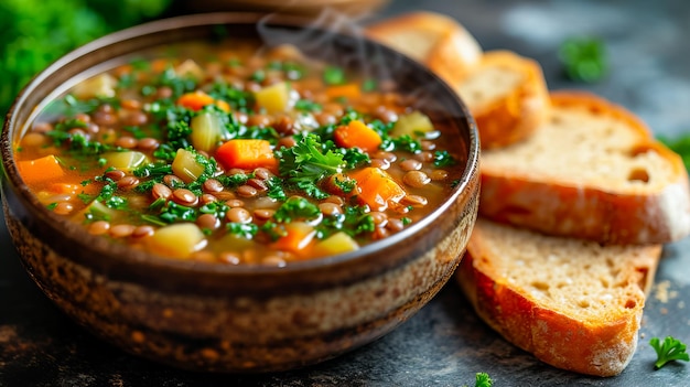 Una sana zuppa vegana per la cena di verdure