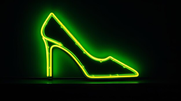 Una scarpa al neon che brilla nell'oscurità